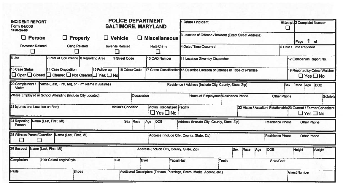 Incident Report